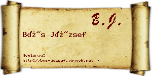 Bús József névjegykártya